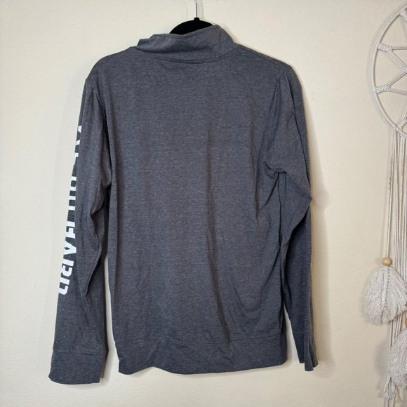 Brooklyn Nets 3/4 Zip We Go Hard Men's Long Sleeve Shirt Pullover Gray Size S - Picture 4 of 9
